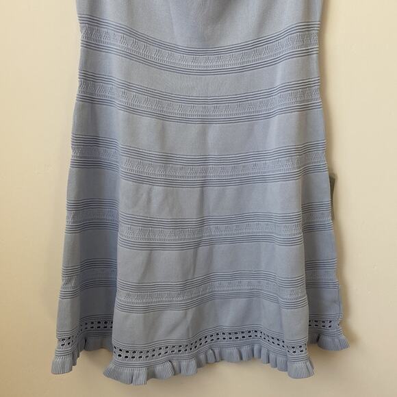 Eliza J Off the Shoulder Cap Sleeve Light Blue Mini Dress Size: XL - Picture 4 of 10